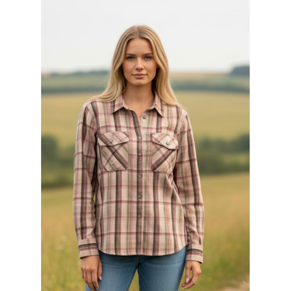 Blue Willi's Women's Plaid Long Sleeve Button Down Shirt Size S Casual Outdoors